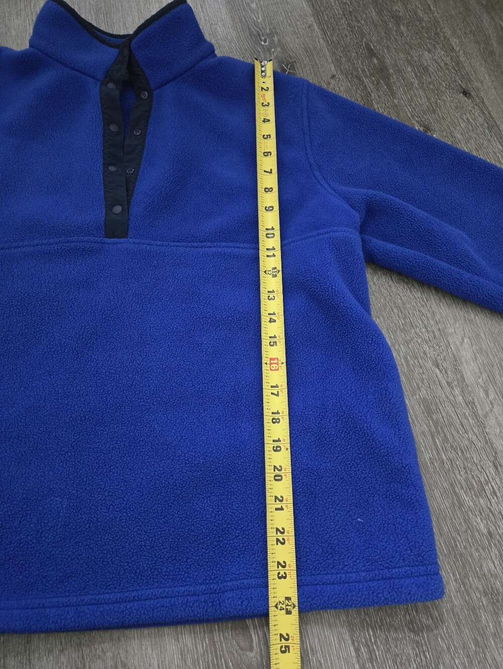 Vintage L.L Bean Snap Packet Blue Fleece Pullover Large Retro Winter Hiking - Picture 10 of 12